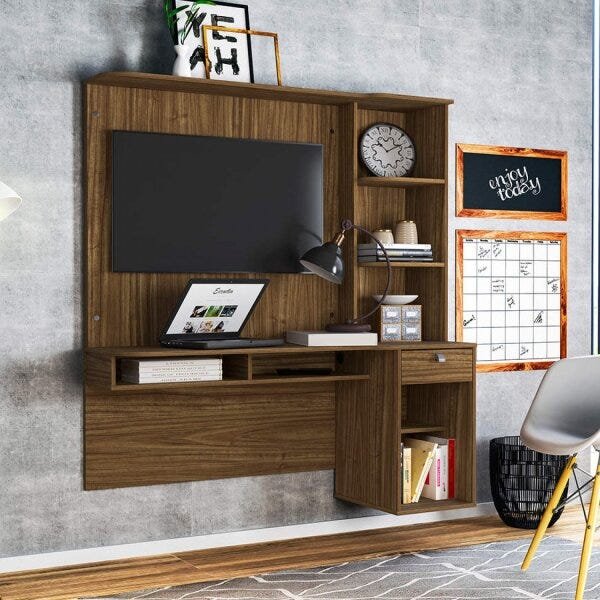 Escrivaninha com Painel para Tv Até 42 Polegadas 1 Gaveta Agáve Colibri ...