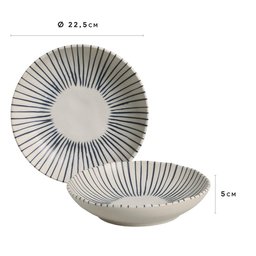 CONJUNTO C/ 6 PRATOS FUNDO BIO STONEWARE ELEMENTO Ø 22,5cm - 4