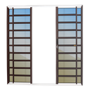 Ver imagem 1 de Porta de Correr Alumínio c/Traves.4F.210 x 200 V.Refl.Mix Corten Brimak