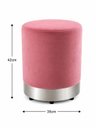 Ver imagem 3 de Puff com Rodapé Prata, Cor Rosa Antigo Veludo - Let Móveis