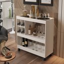 Ver imagem 1 de Aparador Bar com Adega 03 Repartições e Rodízios JB 4050 Pérola