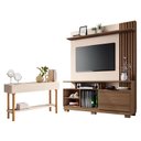 Ver imagem 1 de Estante Home Theater Artheo Castanho Off White com Aparador Fiero Off White - Hb Móveis
