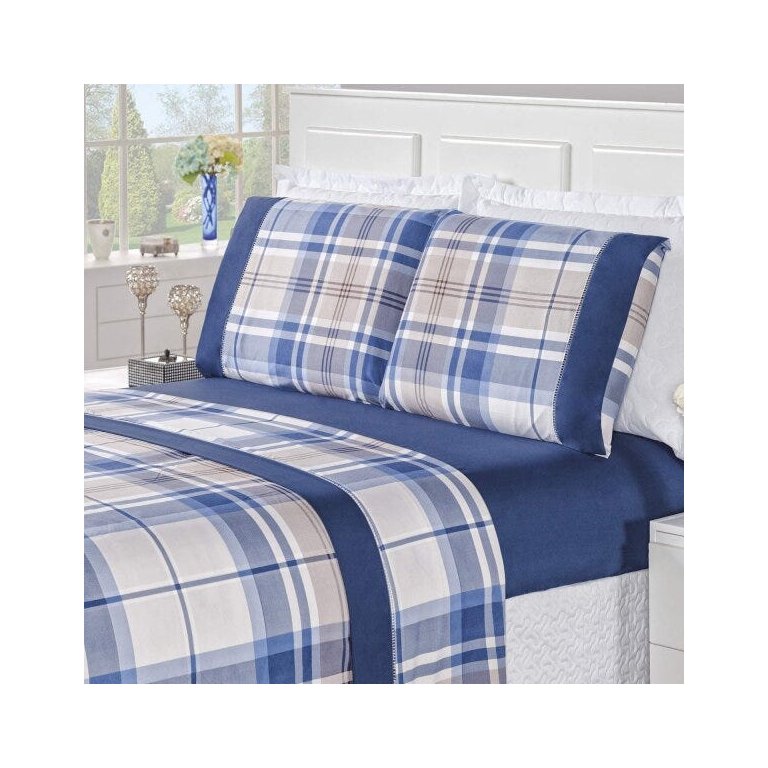 Jogo de Cama Casal 4 Peças 200 Fios Naturale Bia Enxovais Jogo de Cama Casal 4 Peças 200 Fios Naturale Bia Enxovais