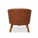 Ver imagem 6 de Poltrona Sala Decorativa Stella Pé Madeira Trapézio Castanho Sintético Pu Nozes/linho Bege D03 - D'r