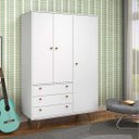 Ver imagem 1 de Guarda-Roupa Solteiro 3 Portas 3 Gavetas Retrô 20 Olivar