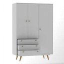 Ver imagem 4 de Guarda-Roupa Solteiro 3 Portas 3 Gavetas Retrô 20 Olivar