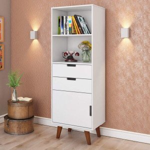 Estante para Livros 1 Porta 2 Gavetas Paris Retrô Olivar