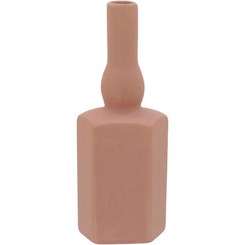 Vaso Galact Decorativo Cachepô Enfeite 22x8x8cm Cerâmica Rose