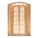 Ver imagem 3 de Porta Balcão de Correr de Madeira Cedro Arana Veneziana em Arco Bat.14 Cm- 2.35 (a) X 2.30 (l)