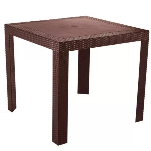 Mesa de Jantar Ibiza em Polipropileno com Proteção Uv:marrom