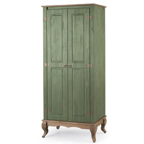 Roupeiro 2 Portas Fechadas Pés Luiz Xv Cor:verde
