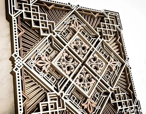 Mandala quadrada losangos em camadas Amd MD011 29cm - 2