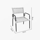 Ver imagem 2 de Conjunto 2 Poltronas Porã em Junco Sintético Aço Preto com Braços para Varanda Externa - Branco