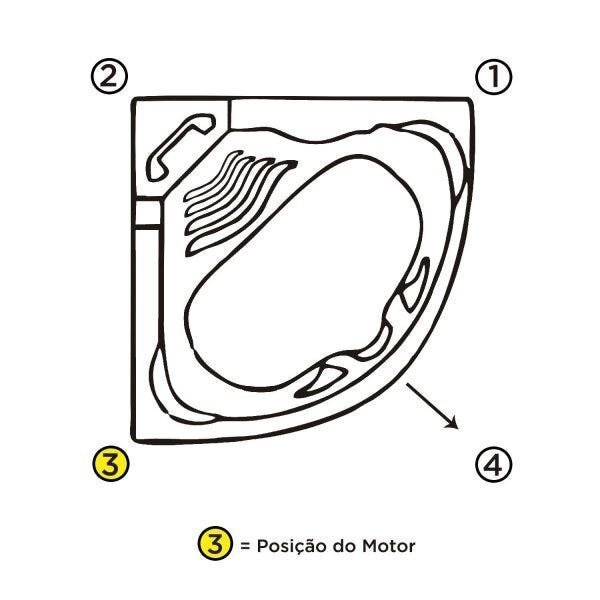 Banheira Hidromassagem Astra Copacabana Luxo 143cmx189cmx43cm - 04 Jatos Acrílico P3 Sem Aquecedor - 3