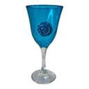 Ver imagem 1 de Taça Azul Iemanjá Lirio Rosa Super Luxo 330 Ml -vidro