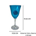 Ver imagem 2 de Taça Azul Iemanjá Lirio Rosa Super Luxo 330 Ml -vidro