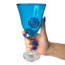 Ver imagem 6 de Taça Azul Iemanjá Lirio Rosa Super Luxo 330 Ml -vidro