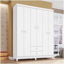 Ver imagem 2 de Guarda Roupa Infantil 6 Portas com Cômoda Branco