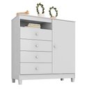 Ver imagem 5 de Guarda Roupa Infantil 6 Portas com Cômoda Branco