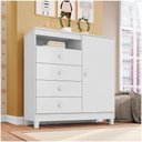Ver imagem 4 de Guarda Roupa Infantil 6 Portas com Cômoda Branco