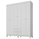 Ver imagem 3 de Guarda Roupa Infantil 6 Portas com Cômoda Branco
