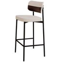 Ver imagem 5 de Kit 04 Banquetas Alta Bar Cozinha Sala de Jantar Aço Preto Kaira C01 Linho Palha Courino Café -