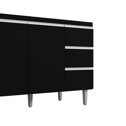 Balcão Gabinete de Pia para Cozinha sem Tampo 120cm Andréia Preto Fosco- Mabe Magazine - 5