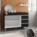 Ver imagem 3 de Balcão Gabinete de Pia para Cozinha sem Tampo 120cm Andréia Preto Fosco- Mabe Magazine