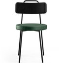 Ver imagem 6 de Kit 04 Cadeira Estofada Para Sala Jantar Barcelona L02 Couríssimo Preto Facto Verde Musgo - Lyam