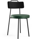 Ver imagem 3 de Kit 04 Cadeira Estofada Para Sala Jantar Barcelona L02 Couríssimo Preto Facto Verde Musgo - Lyam