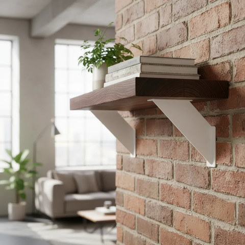 4 Suportes de Prateleira Estilo Mão Francesa Formato Trapézio Moderno Sala Quarto Cozinha