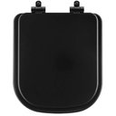 Ver imagem 1 de Assento Sanitário Poliéster Soft Close Quadra Preto Fosco para Vaso Deca com Ferragem Preta