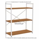Ver imagem 3 de Estante Industrial Metal e Madeira Organizador Baixo 85x72cm Canela/branco