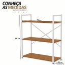 Ver imagem 2 de Estante Industrial Metal e Madeira Organizador Baixo 85x72cm Canela/branco
