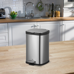 Lixeira Aço Inox Escovado Pedal e Balde Frame 6l Brinox - 6