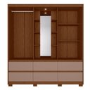 Ver imagem 3 de Guarda Roupa Solteiro Atena 02 Portas de Correr com Espelho Nogueira Capuccino - Móveis Albatroz