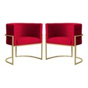 Ver imagem 1 de Kit 02 Poltronas Decorativa Luana Luxo Veludo Cores - DS Estofados - Vermelho
