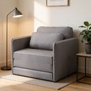 Ver imagem 3 de Poltrona Cama Solteiro Retrátil 1 Lugar 102cm Zora K01 Linho Soft Grafite - Lyam Decor