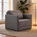 Ver imagem 4 de Poltrona Cama Solteiro Retrátil 1 Lugar 102cm Zora K01 Linho Soft Grafite - Lyam Decor