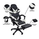 Ver mais imagens de Cadeira Gamer Stillus Ergonômica com Apoio para Os Pés Preto e Branco