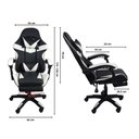 Ver imagem 6 de Cadeira Gamer Stillus Ergonômica com Apoio para Os Pés Preto e Branco