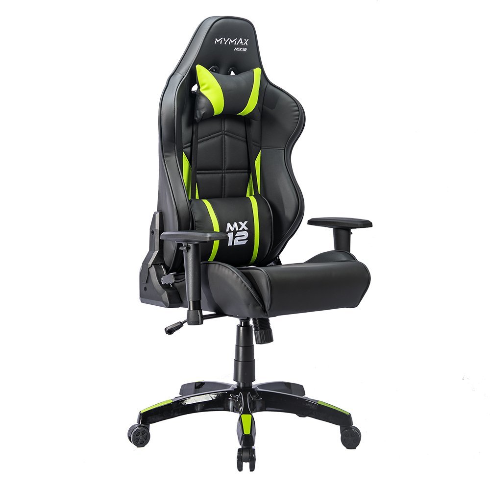 Cadeira Gamer Mx12 Giratoria Preto e Verde Mymax - 3