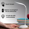 Luminaria Led Articulada Touch Flexivel para Mesa Abajur Recarregavel Branca para Leitura Estudo Esc - 2