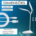 Ver imagem 7 de Luminaria Led Articulada Touch Flexivel para Mesa Abajur Recarregavel Branca para Leitura Estudo Esc