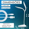 Luminaria Led Articulada Touch Flexivel para Mesa Abajur Recarregavel Branca para Leitura Estudo Esc - 7