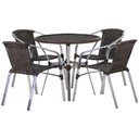 Ver imagem 1 de Jogo 4 Cadeiras Floripa e Mesa com Tampo Tramado em Alumínio Piscina Área Jardim Trama Original