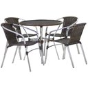 Ver imagem 2 de Jogo 4 Cadeiras Floripa e Mesa com Tampo Tramado em Alumínio Piscina Área Jardim Trama Original