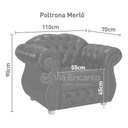 Ver imagem 4 de Poltrona Merlô Chest Courano Pinhão:Marrom Pinhão