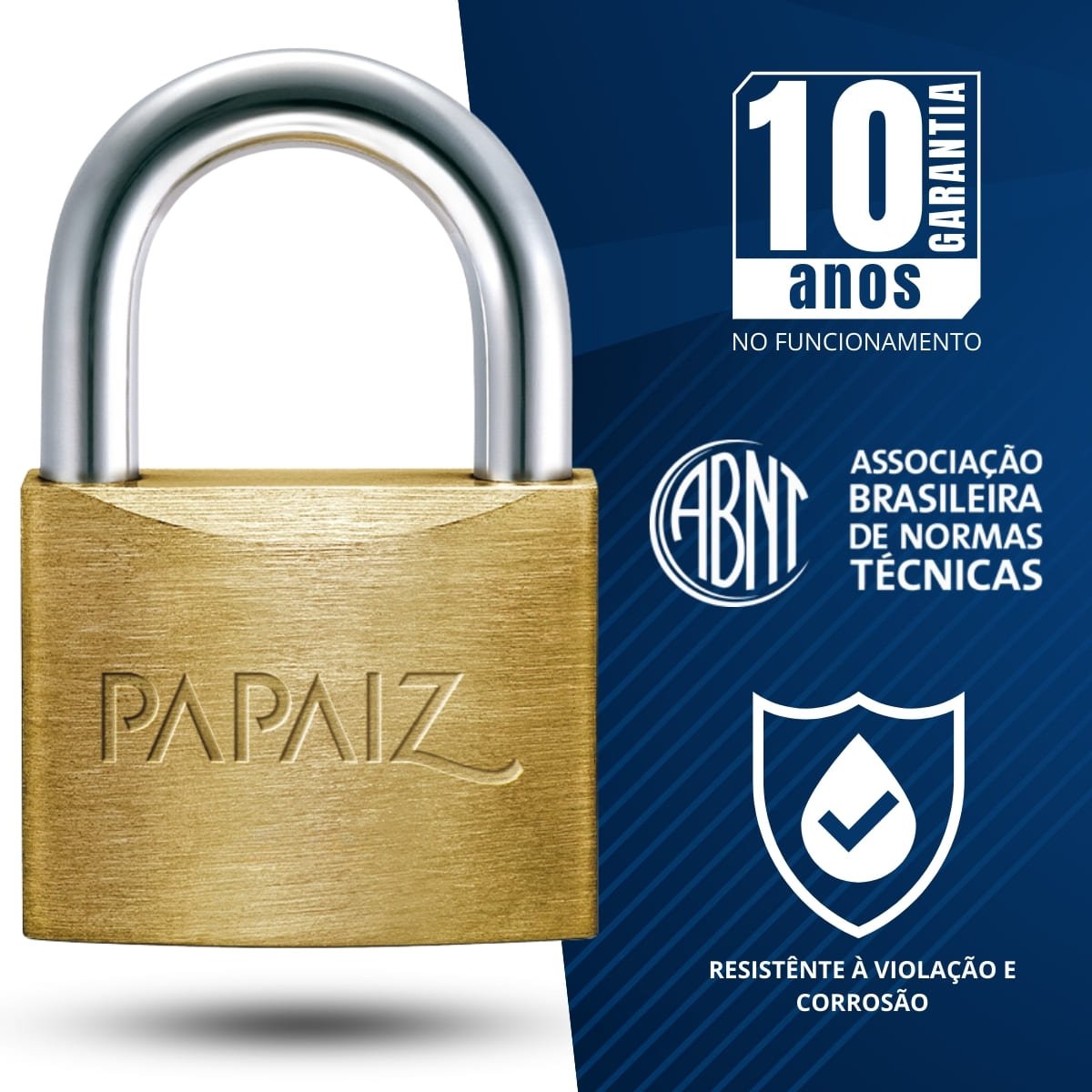 Cadeado Pequeno 25mm Haste Curta Latão Maciço Dourado com Chave | Papaiz | Kit 10 Un - 4