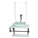 Ver imagem 1 de GABINETE DE VIDRO PARA BANHEIRO 60CM AP CUBA RETANGULAR BRANCO FULL